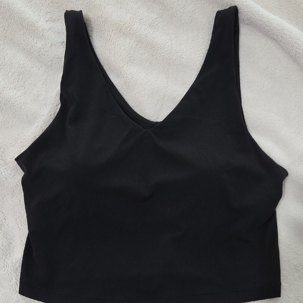Athleta Black V-Neck Longline Workout Bra